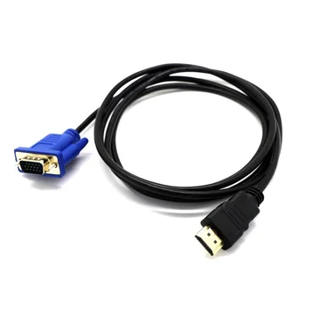 1,8 M HDMI-ühilduva Kaabli ühendamiseks VGA-1080P-HD-Audio-Adapter-Kaabel, VGA Kaabel, HDMI-ühilduva