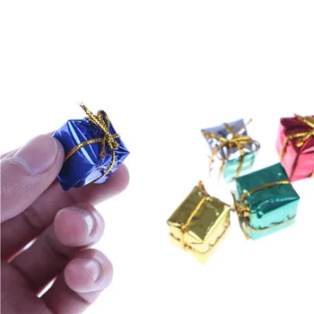10tk 3D Kääbus Puidust Nukumaja Mini Jõulud cube kinkekarbis pulm kasti Nukumaja Mööbel Komplektid Mänguasjad Tüdruk Jõulud Kingitus