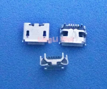 10tk,micro 5pin USB pesa Härga sarvest Nelja jala plaat socket Female pesa USB-pesa Härga sarvest lühike nõel mini usb Vaba shipping