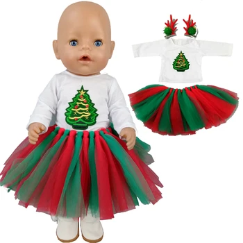 18-Tolline Nukk Jõulupuu Kleit 43 Cm Baby Doll Riided Uus Aasta Tutu Seelikud Lapse Kingitus