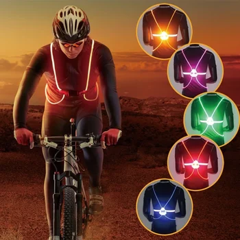 1tk süttib LED-Reflective Vest Turvavöö Rihm Öö Töötab Jalgrattasõit Kuma 4 Super Ere Led Öö Jalgrattur Jooksja