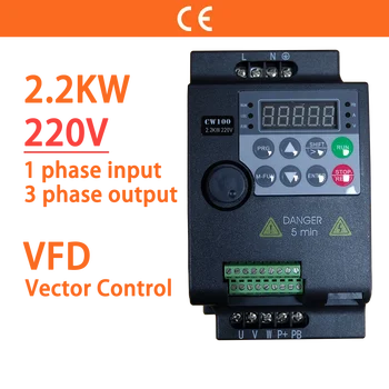2,2 KW, 3HP 220V 1-Faasiline Sisend 3 Ph Väljund Ökonoomne Mini VFD Variable Frequency Drive Converter Mootor Kiiruse reguleerimine Inverter