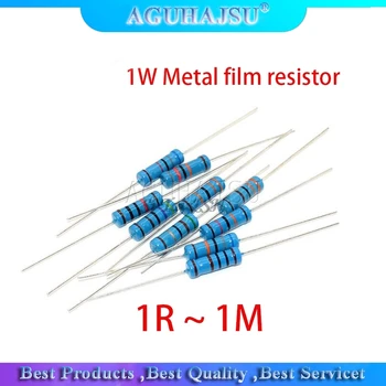 20pcs 1W Metal film resistor 1% 1R ~ 1M 2R 10R 22R 47R 100R 330R 1K 4.7 K 10K 22K 47K 100K 330K 470K 1 2 10 22 47 100 330 oomi