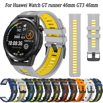 22mm Ametlik Silikoonist Rihm jaoks Huawei GT Runner GT3 46 mm watchband Jaoks Huawei Vaadata GT3 Smartwatch Randme Bänd Watchband UUS