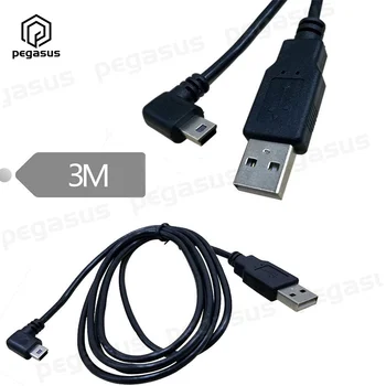 3 Meetrit Mini-USB 5 Pin Vasak Nurk Mees USB 2.0 A Male Plug Kaabel digitaalkaamerad
