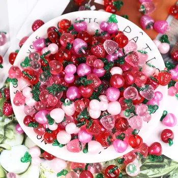 30Pcs 3D Vaik Maasika Apple Cherry Ripatsid Scrapbooking Decor Segatud Puuviljad Võlusid Võtmehoidja DIY Ehted Käsitöö Tarvikud
