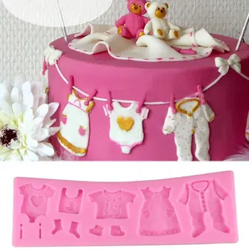 3D Beebi Riided, Kingad Silikoonist Vormid Baby Shower Sünnipäeva Kook Dekoreerimiseks Vahendid Bakeware Küpsetamine Tassi Köök Tarvikud