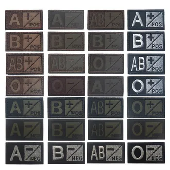 3D Tikandid veregrupp Plaaster Peatükk A+B+AB+O+ Esi-POS A-B-AB-O Negative NEG Veri Tüüp Plaaster Rühma Taktikaline Sõjalise Badge)