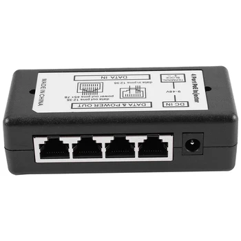 4-Port Poe Injector Poe Power-Adapter-Etherneti Toide Pin-4,5(+)/7,8(-)Sisend Dc12v-Dc48v Ip Kaamera