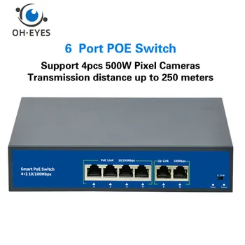 48V POE Switch 100Mbps Ethernet Võrgu Lüliti 4 Porti PoE Vahetaja Standard RJ45 Pihusti IP Kaamera/Wireless AP/CCTV