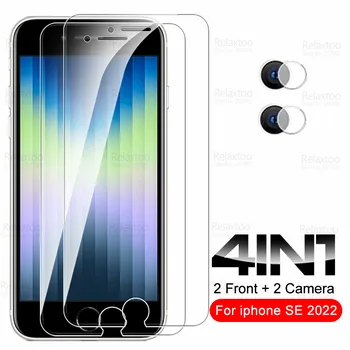 4in1 Kaamera kaitseklaas Iphone SE 2022 Screen Protector For IphoneSE 3 SE3 ma Telefoni Aifon SE2022 4.7