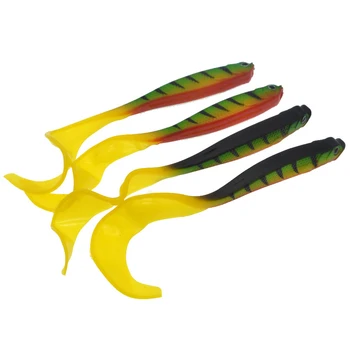4tk Jigging Wobblers Kalapüügi Peibutis 12.5 cm, 5.5 g shad T-saba pehme sööt Aritificial Silikoon Landid Bass Haug kalastustarbed