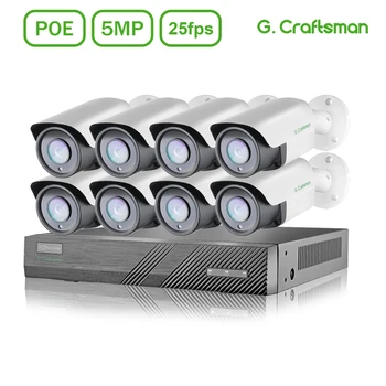 5MP 25 kaadrit sekundis POE IP-Kaamera Süsteemi Komplektid 2 4 6 8ch CCTV Turvalisus Sony IMAX335 H. 265 NVR Audio valvekaamerad G. Käsitööline
