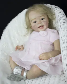 60CM Uuestisündinud Väikelapse Printsess Nukk Blondide Juuste 3D-Naha Nähtav Veenides Kõrge Kvaliteedi Laekuva Kunsti nukk