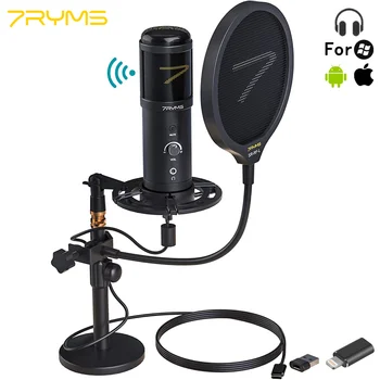 7RYMS Jahuti USB Mikrofon SR-AU01-2 Pr ARVUTI Mikrofoni Komplekt koos Šokk Mount ja reaalajas Jälgida Podcast Live Streaming