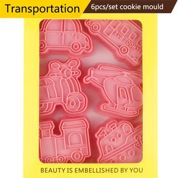 8pcs/set Transport Cookie Cutters 3D DIY Plastikust Biskviit Hallituse Küpsise Tempel, Küpsetamine, Tarvikud Kaunistus Vahendid