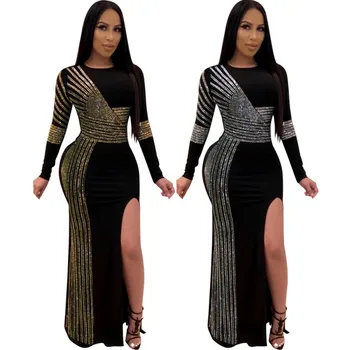 Aafrika Maxi Kleidid Naistele 2020 Aafrika Must Pikk Kleit Litrid O-Kaelus Pikad Varrukad Igapäevane Kleit Õhtukleit Pool Kleit