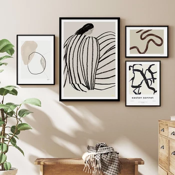 Abstraktne Line Sofia Lind Easten Sonett Plakatid Lõuend Seina Art Printimine forPainting elutuba Interjöör Kodu Kaunistamiseks