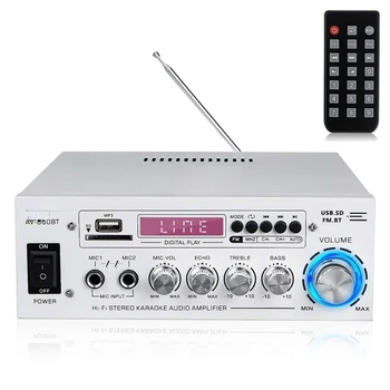 Amplificador HIFI 2 CH Audio-Power Võimendi 12/220V kodukino Võimendi Audio Tugi FM-USB-SD/Remote Control