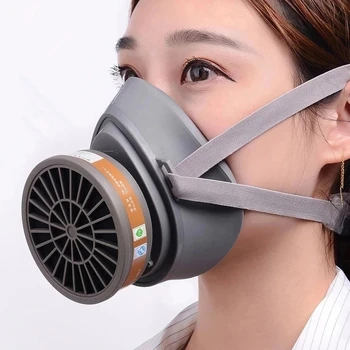 Anti Suitsu Kaitsev Mask Koos Aktiivsöe Filtriga Respiraatorit Värvi Keevitus Kemikaale, Mürgiseid Gaase
