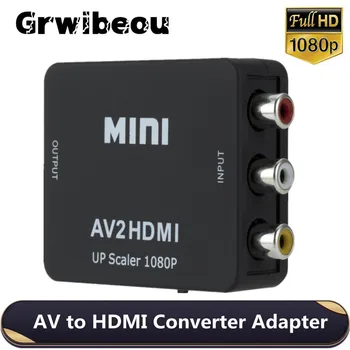 AV RCA-CVBS, et HDMI-ühilduv 1080P Video Converter MINI AV2HDMI Adapter Converter Box HDTV Projektoriga digiboksi, DVD
