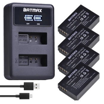 Batmax 1800mAh LP-E12 LPE12 LP E12 Aku+ LED Dual USB Laadija Canon EOS 100D Kiss X7 Mässuliste SL1 EOS M10 DSLR Kaamerad
