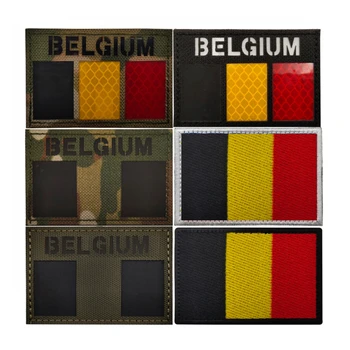 Belgia Lipu Plaaster IR Läbimõeldud Taktikaline Sõjalise Plaaster Armband Tikitud Lipu Embleemi Riietus, Müts, Jope