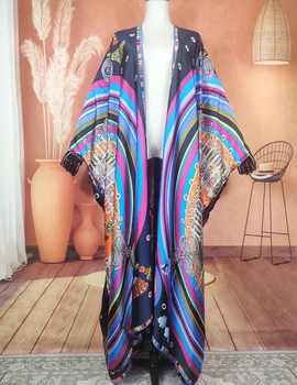 Bohemian Mood Naiste Suvel Rannas Supelrõivad Kimonos 2022 Mitmevärviline Põhjuslik Ava Ees Pikk Kardiganid Lady