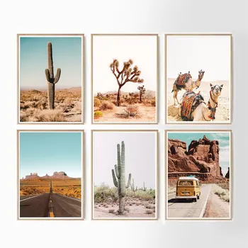 Cactus Kõrb Plakat Skandinaavia Prindib Pildi Maastiku Seina Art Lõuend Maali Nordic Home Decor Kaasaegne Plakateid Seina