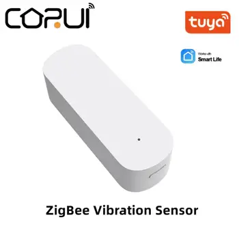 CORUI Tuya Smart ZigBee Vibratsiooni Andur Intelligentne Avastamise Äratuse App pult Home Security System Tööd SmartLife
