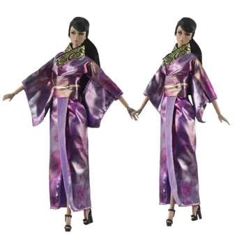 Cosplay 1/6 BJD Tarvikud Jaapani Rüü Traditsiooniline Kimono Kleit Barbie Nuku Riideid Pikk Yukata Kostüüm Nukumaja DIY Mänguasi