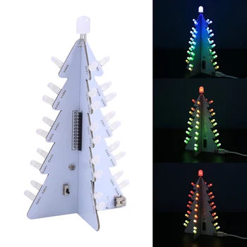 DC 4.5 V~5,5 V 3D Christmas Tree RGB LED DIY Kit LED Vilkuv Valgus Nuppu Kontrolli Keevitus Praktika Suite