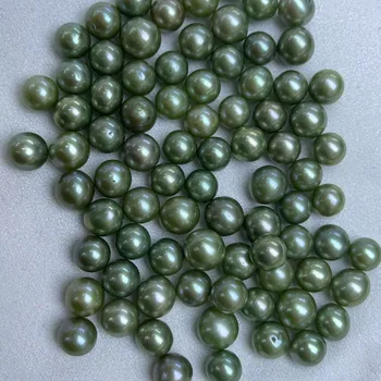 DIY PEARL ' IDEGA,5 TK/PALJU,9-10 mm hea paiste oliivi roheline ring pärl,100% Magevee lahti pärl,poole või hole