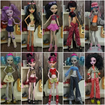 Fashion Doll Riided Seatud Monster High Nukk Varustus Lühike Top, Särk & Püksid Püksid Seelik Jaoks MH Nukud DIY Mänguasjad