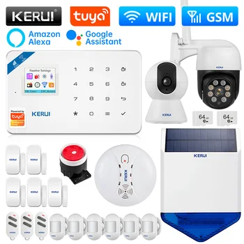 KERUI W181 Kodus Alarm System Kit WIFI GSM-Alarm Toetada Alexa Tuya Targa Maja Liikumisandur Vibratsioon Ukse Andur Sireen Kaamera