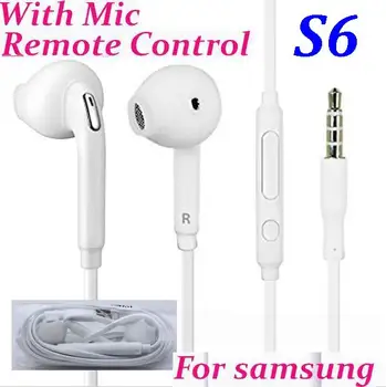 Kuum s6 kõrvaklapid 3,5 mm In-Ear Kõrvaklapid Earbuds Koos Mic Volume Control Samsung Galaxy S6 S7 i9800 S3 S4 S5 G920 Serv