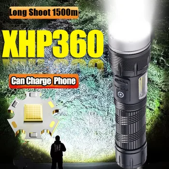 Kõige Võimsam 1500m shot LED Taskulamp XLamp 36Cores XHP360 USB Zoomable Tõrvik XHP50.2 26650 Laetav Aku Taskulamp