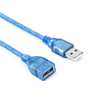 Kõik Vask 1.5 m, Läbipaistev Sinine USB Pikendus Kaabel USB2.0 (Meeste ja Naiste A/F koos Varjestatud Tõeline Magnet Rõngas