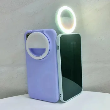 Led Selfie Ringi Tuli Kaant Case For Iphone 13 11 12 Pro Max Flash Lamp Sissenõutavaks Intelligentne Kolm Kiirus Ilu Live