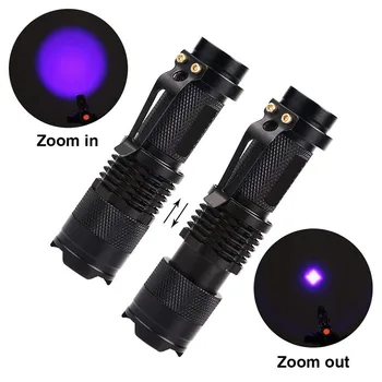LED-UV-Taskulamp Ultraviolett-Taskulamp Zoom Funktsioon Mini UV-Must Valgus Pet Uriini Plekke Detektor Skorpion Jahindus