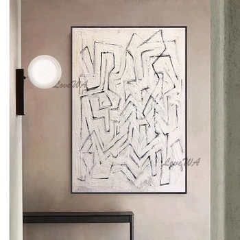 Lihtne Käsitöö Abstraktse Maali Nelipühade Must Read Kaasaegse Kodu Kaunistamiseks Seina Art Suur Lliving Toas Seina Pilt Raamimata