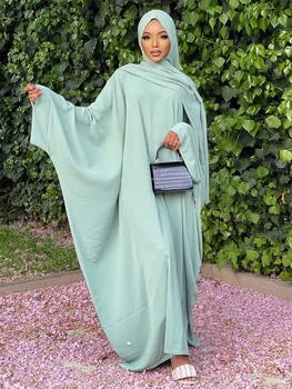 Moslemi Ühes Tükis Jilbab Palve Abaya Kleit Batwing Varrukad Islami Riided Dubai Saudi Türgi Tagasihoidlikkus Vabaaja Hijab Rüü
