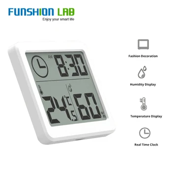 Multifunktsionaalne Termomeeter Hygrometer Automaatne Elektrooniline Temperatuuri-Niiskuse Jälgida Kell 3.2 tolline Suur LCD Ekraan