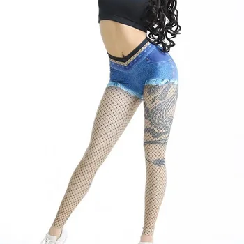 Naiste Teksad Trükitud Retuusid Kõrge Vöökoht Push Up Seksikas Võrk Elastsus Legging Mujer Slim Fit Treening Säärised Seksikas Virsik hip