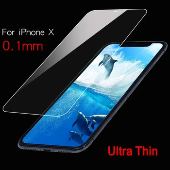 Parima Kvaliteediga Ultra Õhuke 0,1 mm 9H Karastatud Klaas iPhone X XS 11 12 13 14 Pro MAX XR Mini 6 6s 7 8 Plus Ekraan Kaitsja Slim