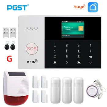 PGST PG105 TUYA valvesignalisatsioon, Päikese Juhtmeta Sireen RFID Kodu Valve Turvalisus Alarm, Home Kit Smart Elu APP Kontrolli