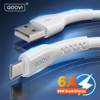 QOOVI 6A USB Type C Kaabel 66W Kiire Laadimine jaoks Huawei P40 Mate 30 Au USB-C-Telefoni Laadija Tüüp-C Data Juhe Xiaomi Samsung