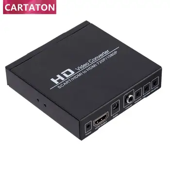SCART+HDMI To hdmi HD Video Converter Box 720P 1080P 3,5 mm Koaksiaal Audio väljund