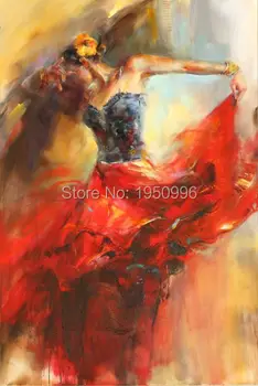 seksikas tantsija tüdruk Flamenco hispaania Naine Soojuse Tantsu Tantsija õlimaal, Lõuend kunsti Flamenco Tantsu seina pactures