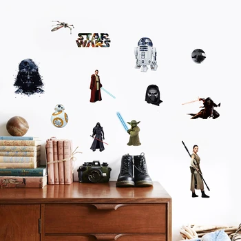 Star War Jõud Äratab Darth Vader Yoda Surma Star seina kleebised lapsed tuba decor diy arvuti külmik dekoratiivsed